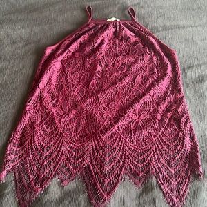 Burgundy lace top